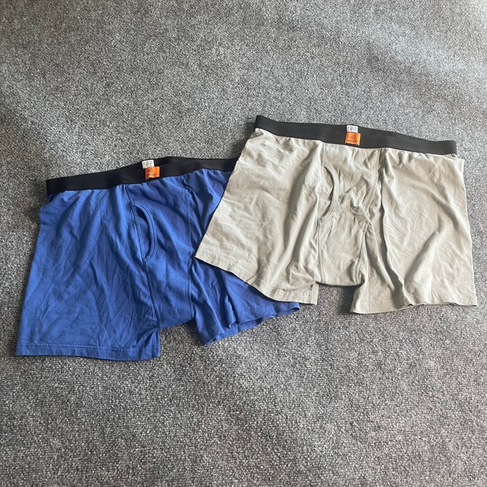 Jockey Mens Boxer Briefs 2 Pack Blue Grey Cotton Stretch XL RN61683